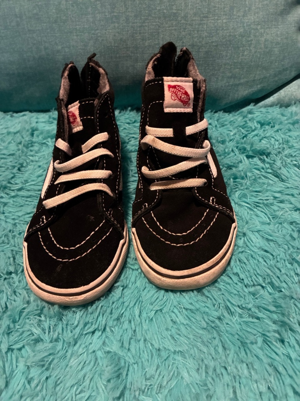 Vans Kids Black and White High-Top Skate Sneakers